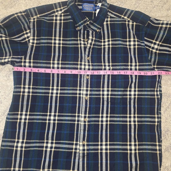 Vintage Sir Pendleton Wool Flannel Shirt Button Down Plaid Mens Sz L Long Tall - Picture 6 of 8